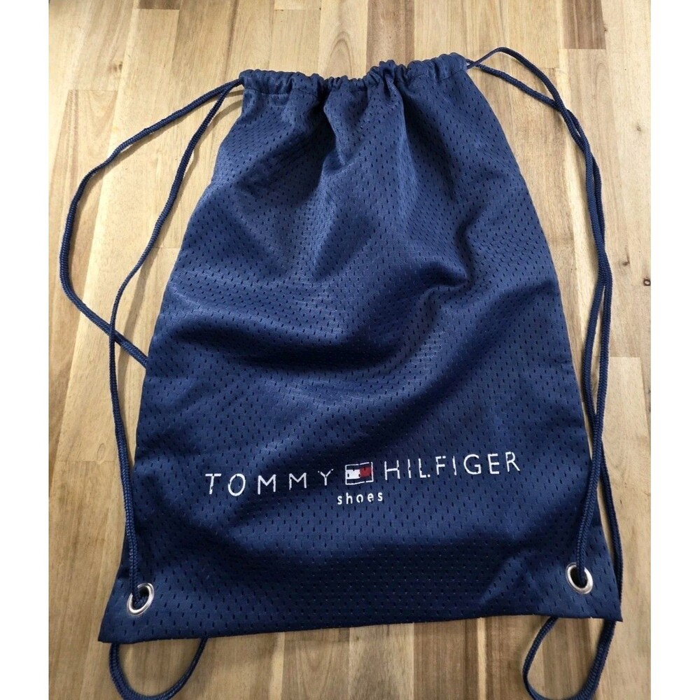 Tommy Hilfiger Shoes Cinch Dust Bag Navy Blue Mesh Drawstring Backpack Cover Sac
